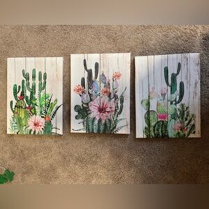 Set of 3 cactus canvas’